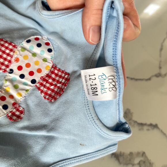 ARB Blanks Blue Sleeveless Romper Airplane Patchwork - Picture 2 of 4